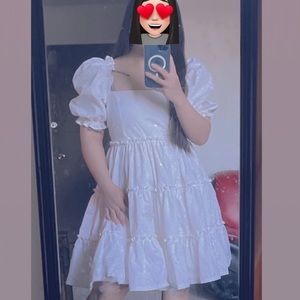 White baby doll dress